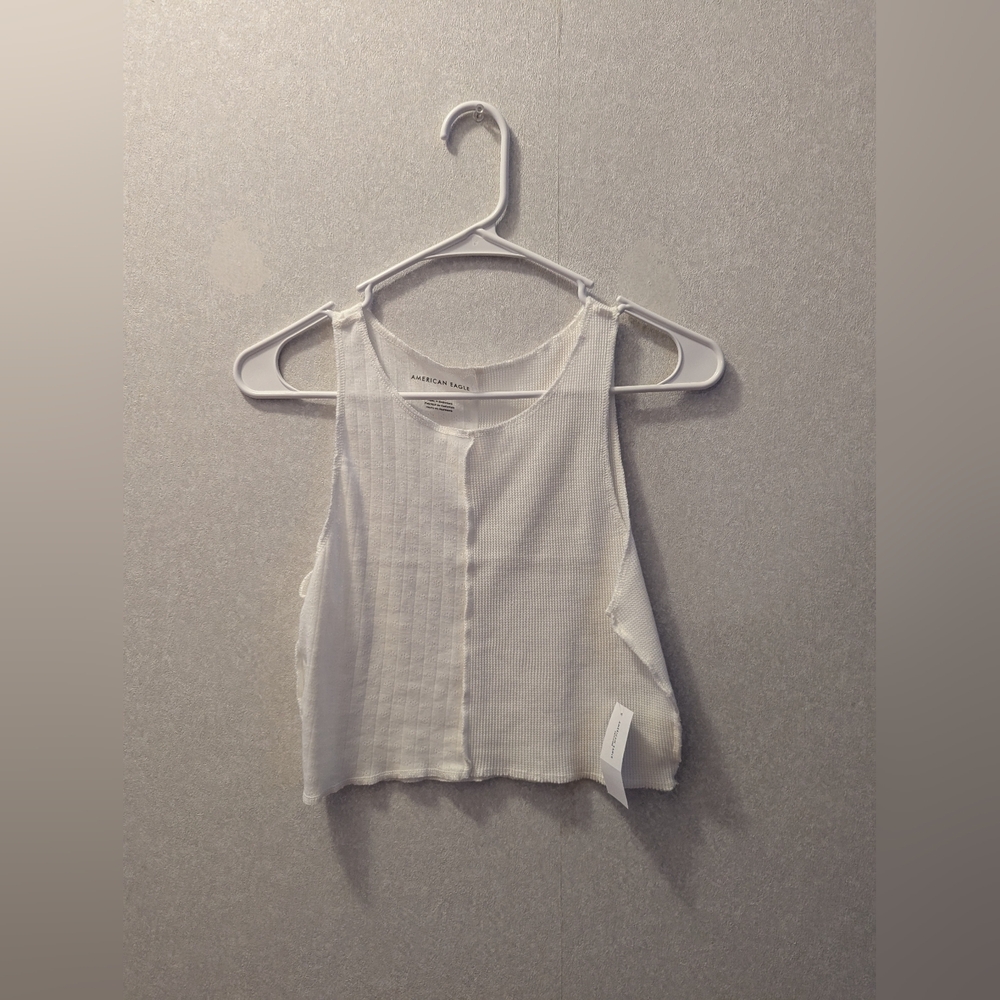 American Eagle Dual Texture Crop Tank Top